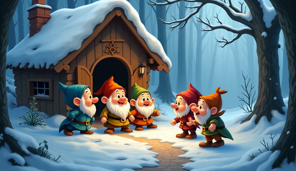 The little ones return home、surprise、Snow White&#39;s Discovery