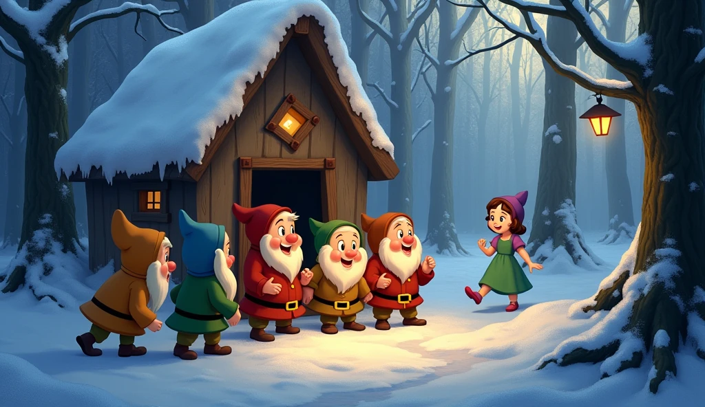 The little ones return home、surprise、Snow White&#39;s Discovery