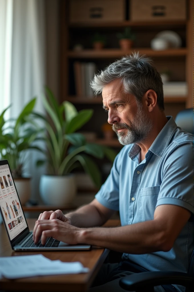 I wanted a super realistic image of a man shopping online