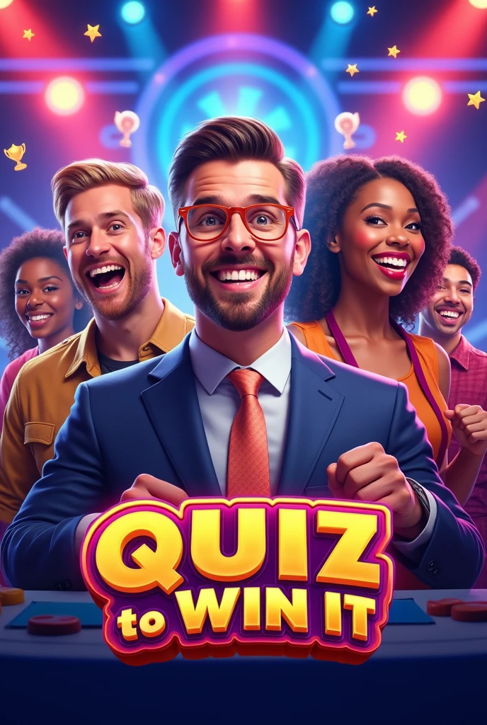 Picture Advertisement for a game called "Quiz to Win It"