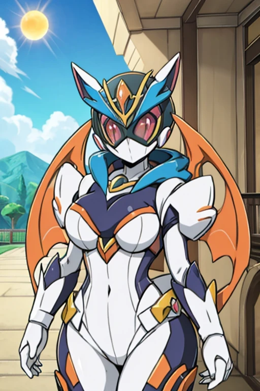 Furry female orange bat alola pokemon sun and moon kamen rider warframe style