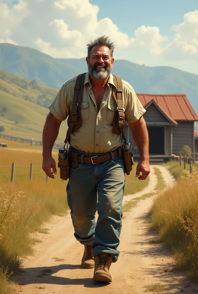 Returning happy from real man's work