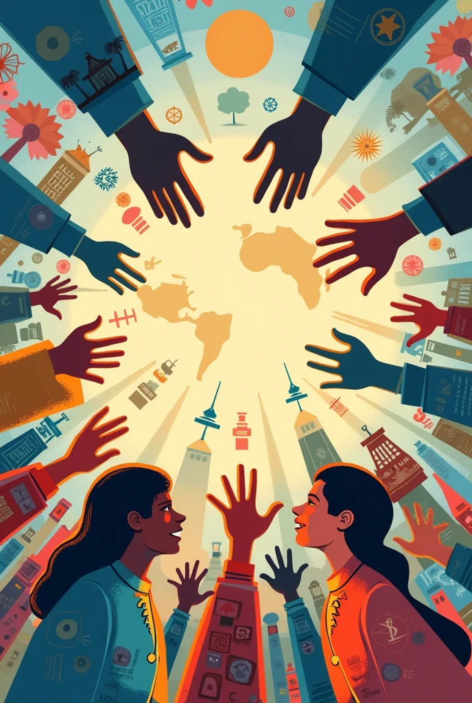Poster that shows the importance of having intercultural communication and would help promote peace education among nations.