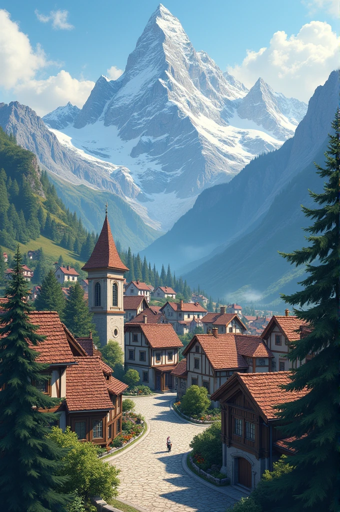A humble little town surrounded by mountains