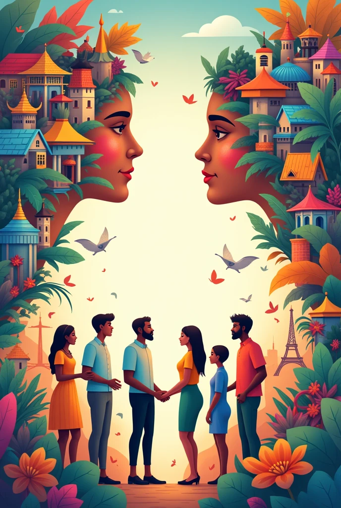 Poster that shows the importance of having intercultural communication and would help promote peace education among nations.
