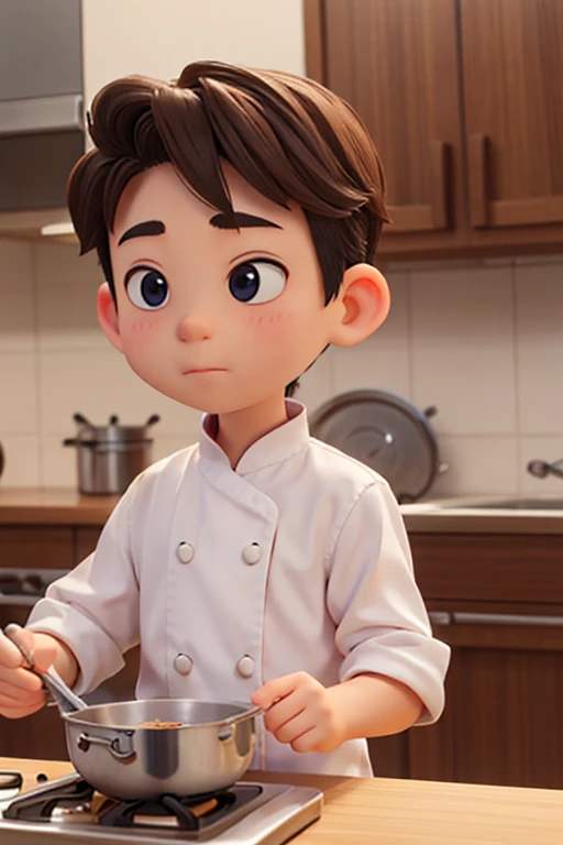 9age、male、Large head、cooking、