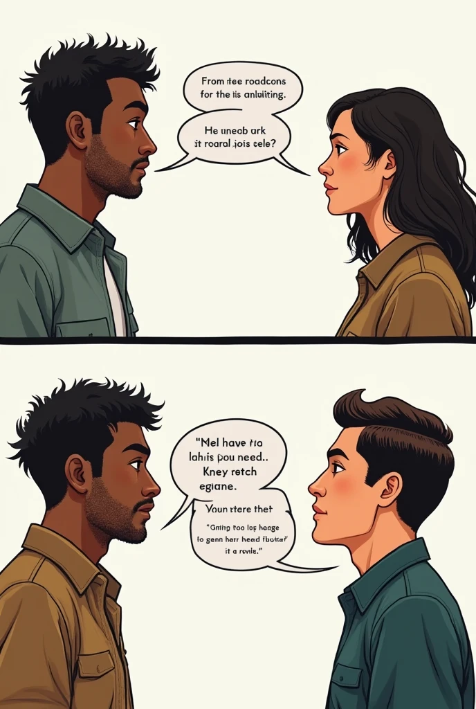 Example of culture relativism with conversation and make it comics 2 slide"in english language 