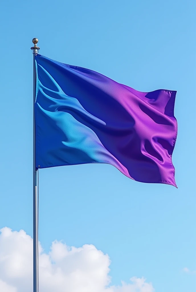 A flag with blue and purple colors