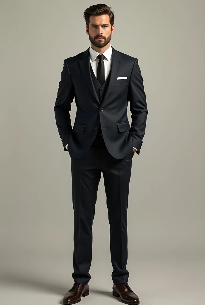 Finished work of a man in a suit