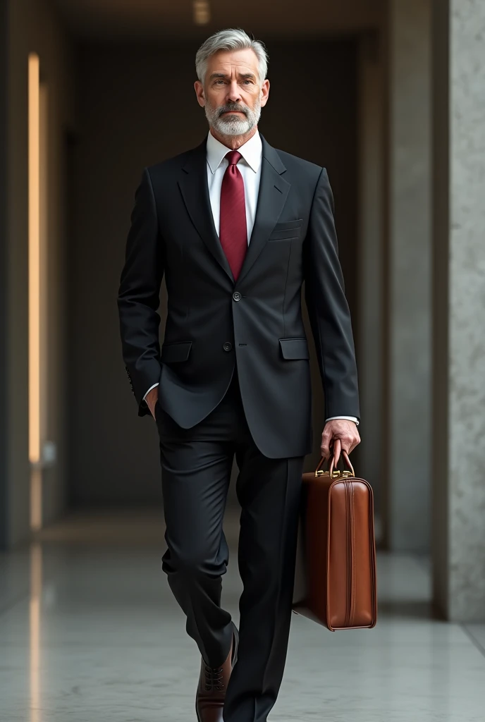 A lawyer in black suit