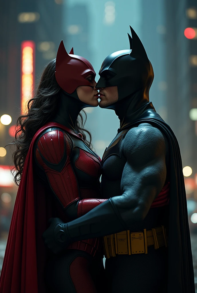 Batwoman kissing feural that named batman