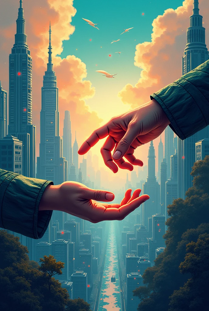 make a poster art about the relationship between science and technology