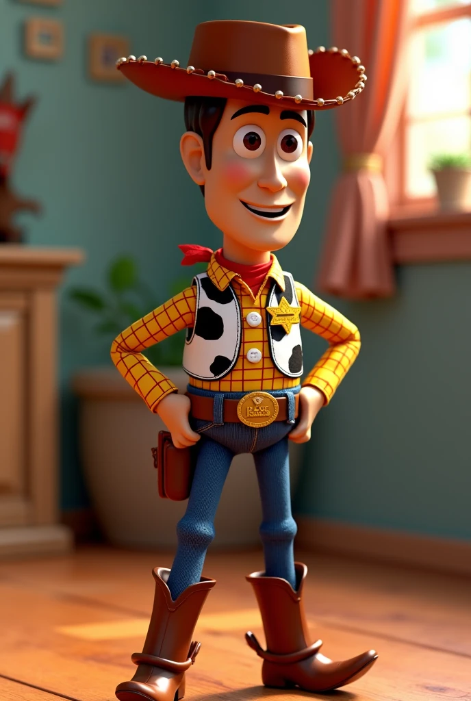 Woody toy story but with slightly lighter black skin