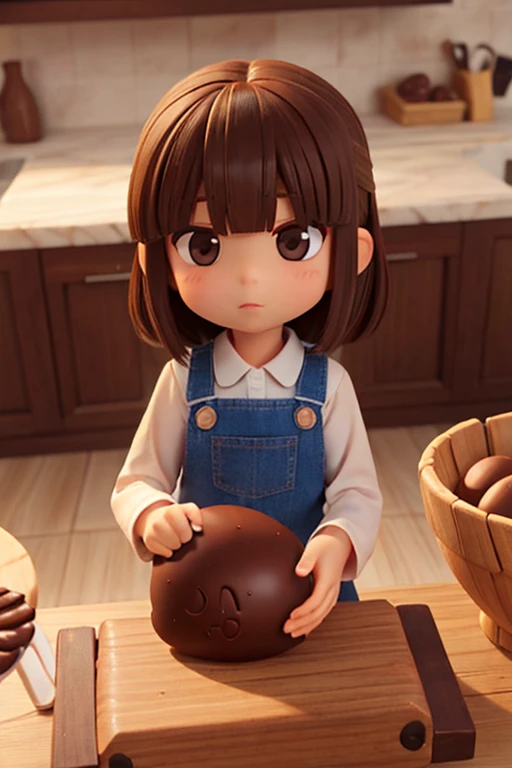 9age、female、Large head、chocolate、