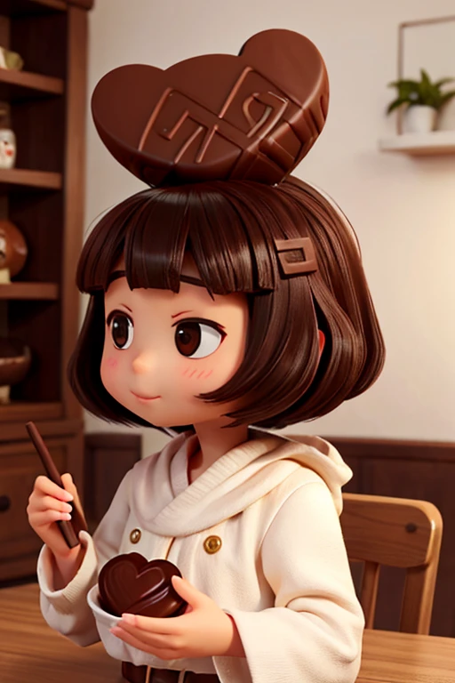 9age、female、Large head、chocolate、