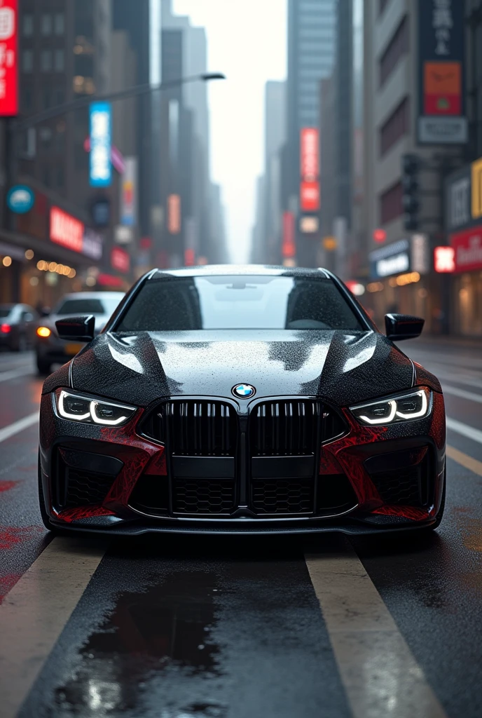 BMW car with Black Widow theme