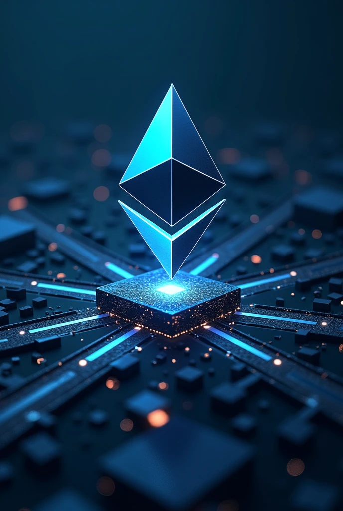 An image of ethereum on top of the block chain