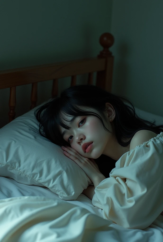 lonely girl, without clothes in the bed