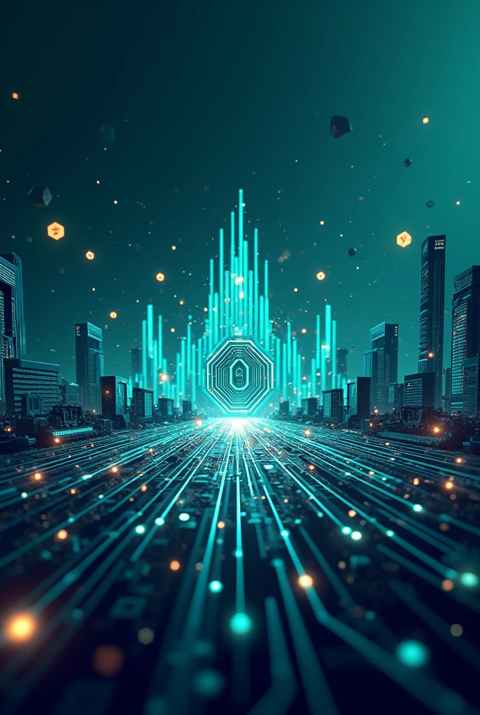 Make me a banner twitter image ,which Ai and crypto icons .