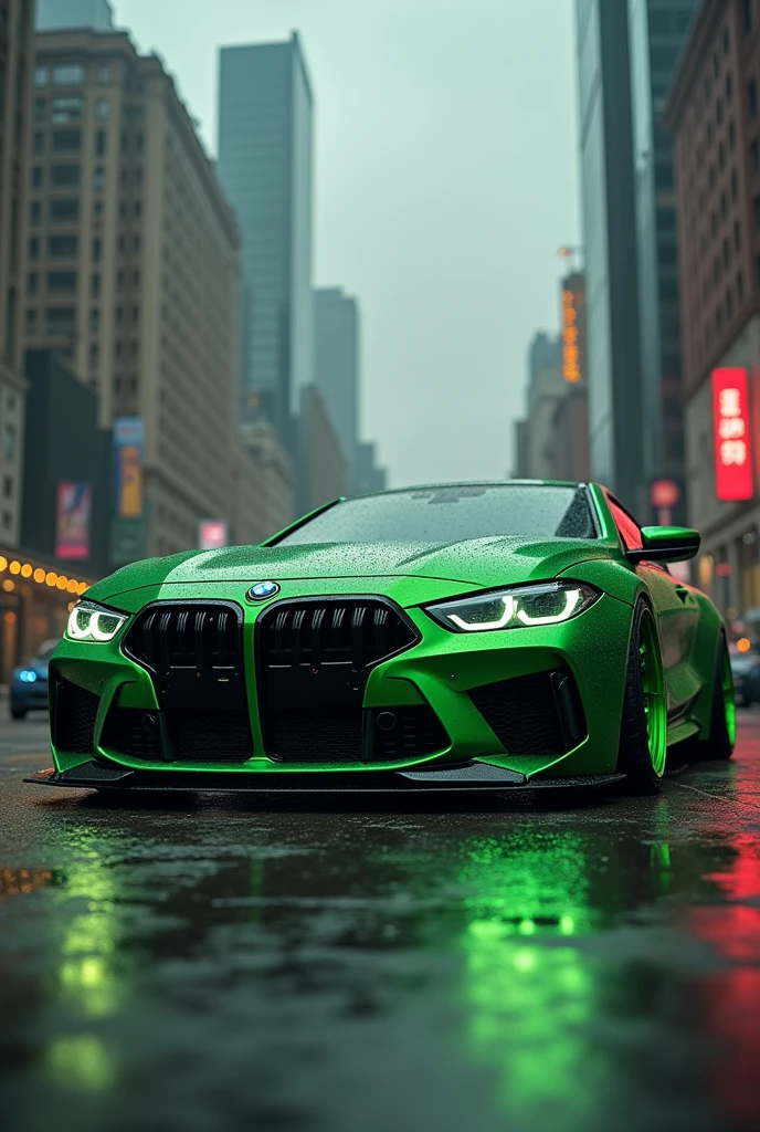 BMW car with Marvel Hulk theme