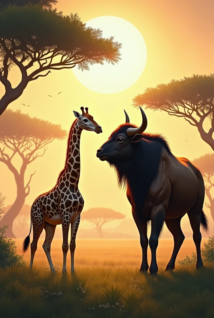 Bull and giraz