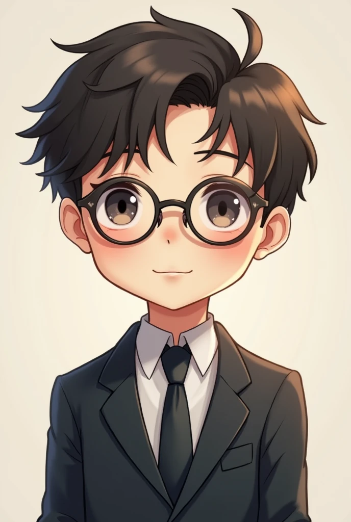 A cute fair skin ,baby face boy in formal clothes in his mind twenties with spectacles