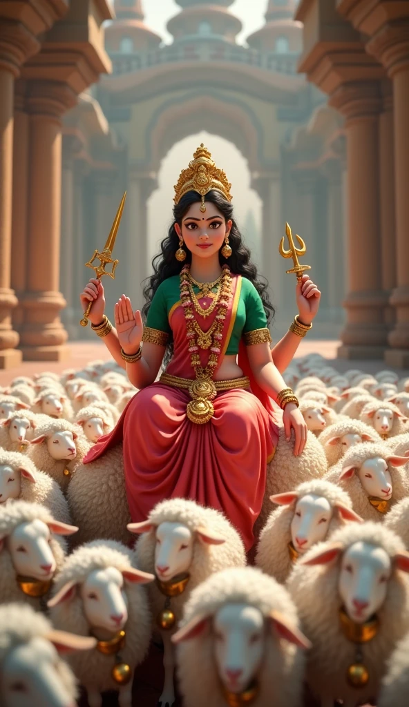 3D શ્રી ગેલ માતાજી એક મોટા ચિંગડા વાળા સફેદ રંગ નાં ઘેટાં પર બેઠા હોય છે અને શ્રી ગેલ માતાજી નાં હાથે આશીર્વાદ આપતા હોય છે અને બીજા હાથે માં તલવાર,ત્રીશુલય,ચક્ર, હોય છે અને શ્રી ગેલ માતાજી એ લાલ રંગ ની સાડી પહેરી હોય છે અને તેનું બ્લાઉઝ લીલા રંગનું હોય છે શ્રી ગેલ માતાજી નાં ગળામાં ફુલો નો હાર હોય છે અને માથે સોનાનો મુગટ હોય છે અને ઘેટાં નાં ગળામાં ધંટડી હોય છે અને શ્રી ગેલ માતાજી એક વિશાળ મંદિર પાસે બેઠાં હોય છે