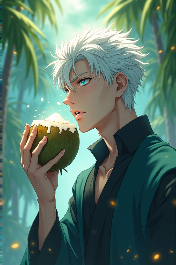 Gojo satoru form jjk eat coconut