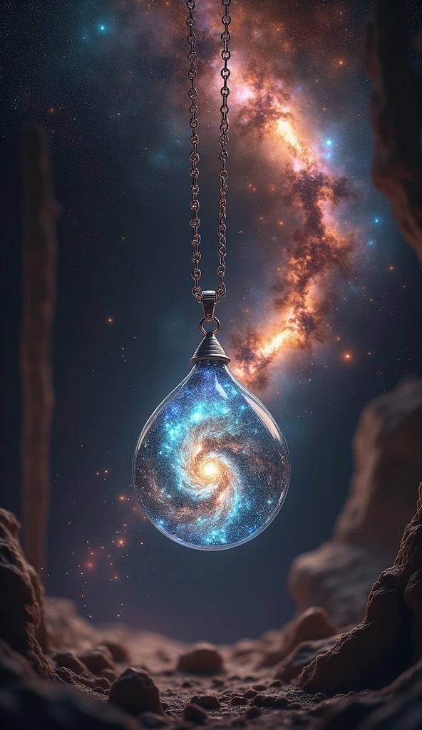 A galaxy trapped in a glass pendant、Hanging on a chain. Dark Scene,16K, Ultra-high resolution, Ultra-high resolution, to be born,wonderful ,future、Iridescent、The world 30 years from nowA galaxy trapped in a glass pendant、Hanging on a chain. Dark Scene,16K, Ultra-high resolution, Ultra-high resolution, to be born,wonderful ,future、Iridescent、The world 30 years from now