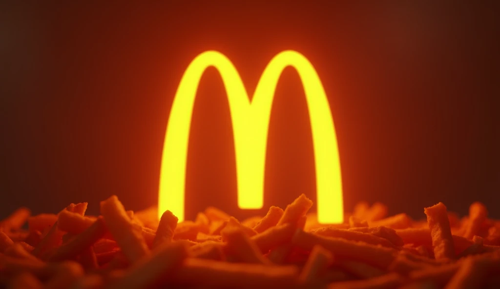 (masterpiece, best quality:1.2), (detailed, hyper-detailed, 8K HD, ultra-realistic:1.3), a scene where the "Wack" logo appears prominently on the screen. The "W" is emphasized, with a subtle silhouette of fries in the background. The overall design is simple, yet the logo and fries are visually striking. The warm lighting illuminates the scene, with the background kept minimal to allow the silhouette of the fries to softly stand out. The image is rendered in ultra-high resolution, RAW photo quality, capturing every detail with sharp clarity.