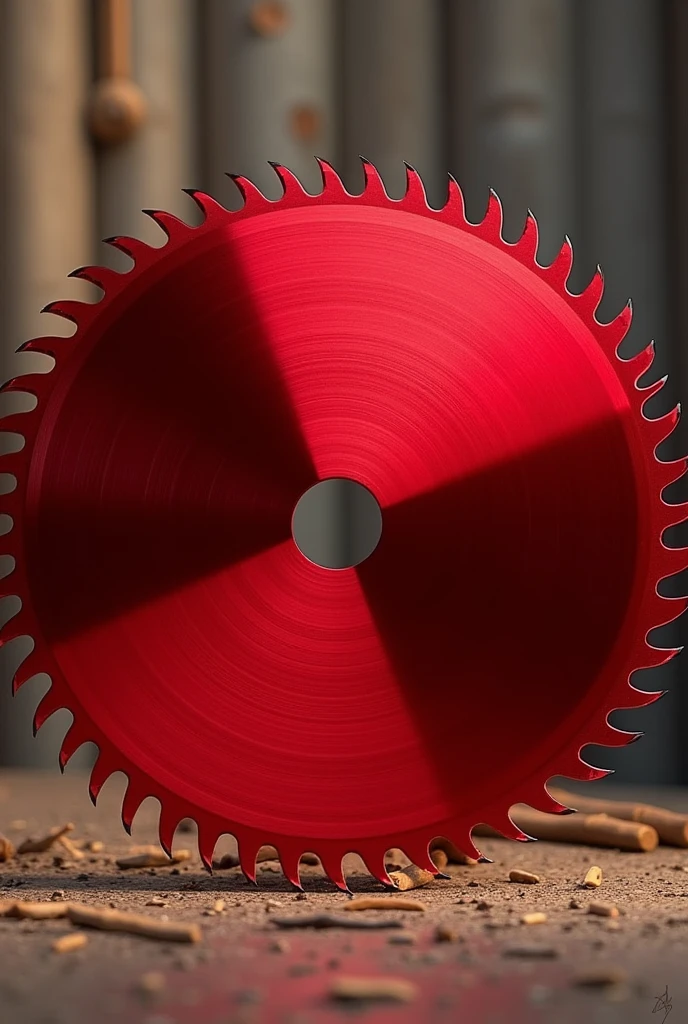 Red colour circular saw blade wood with convert to circular shield 