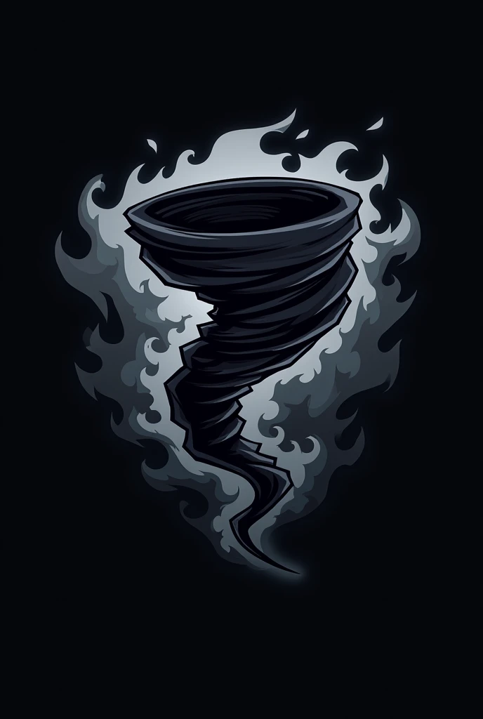 Logo for brawl stars team that have name Black Storm make it in black add a tornado