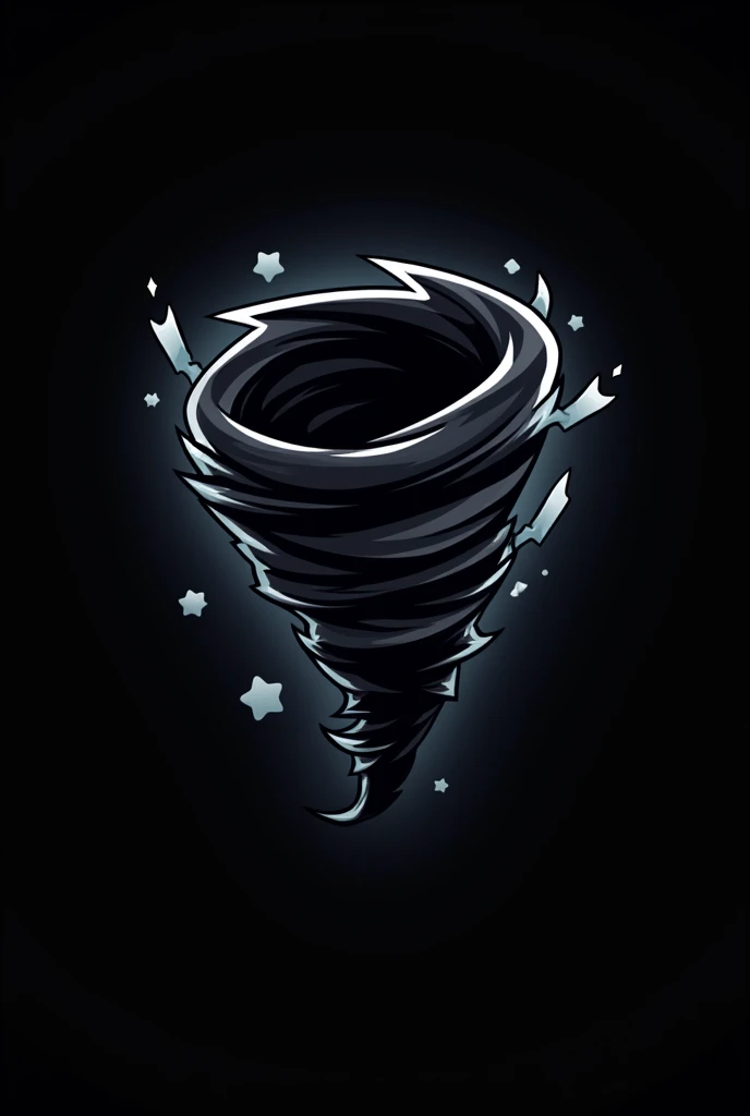 Logo for brawl stars team that have name Black Storm make it in black add a tornado add a name of team