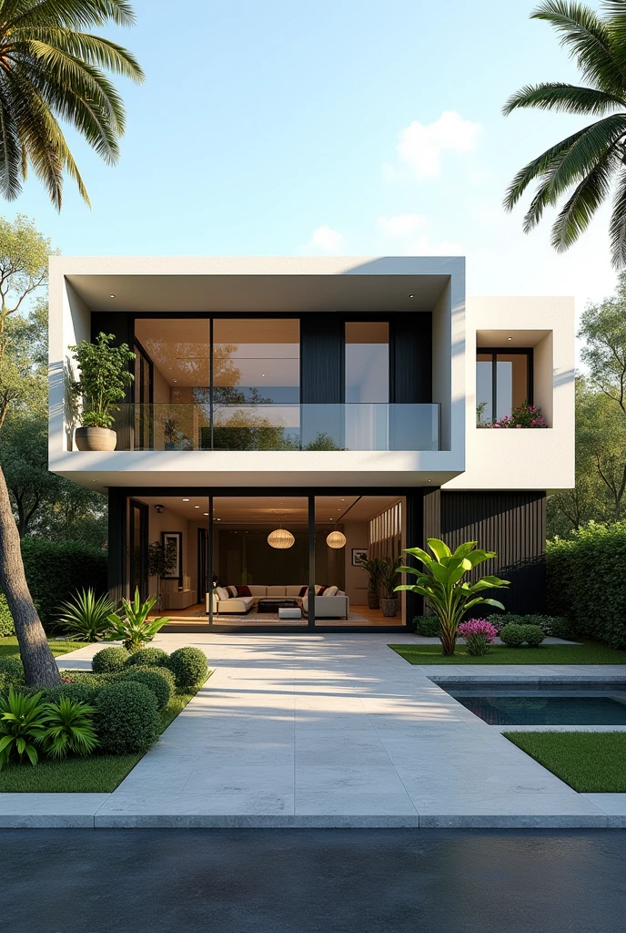 Exterior design , Contemporary residence , in Brazil , ultra realisitic , 4K , High-resolution rendering