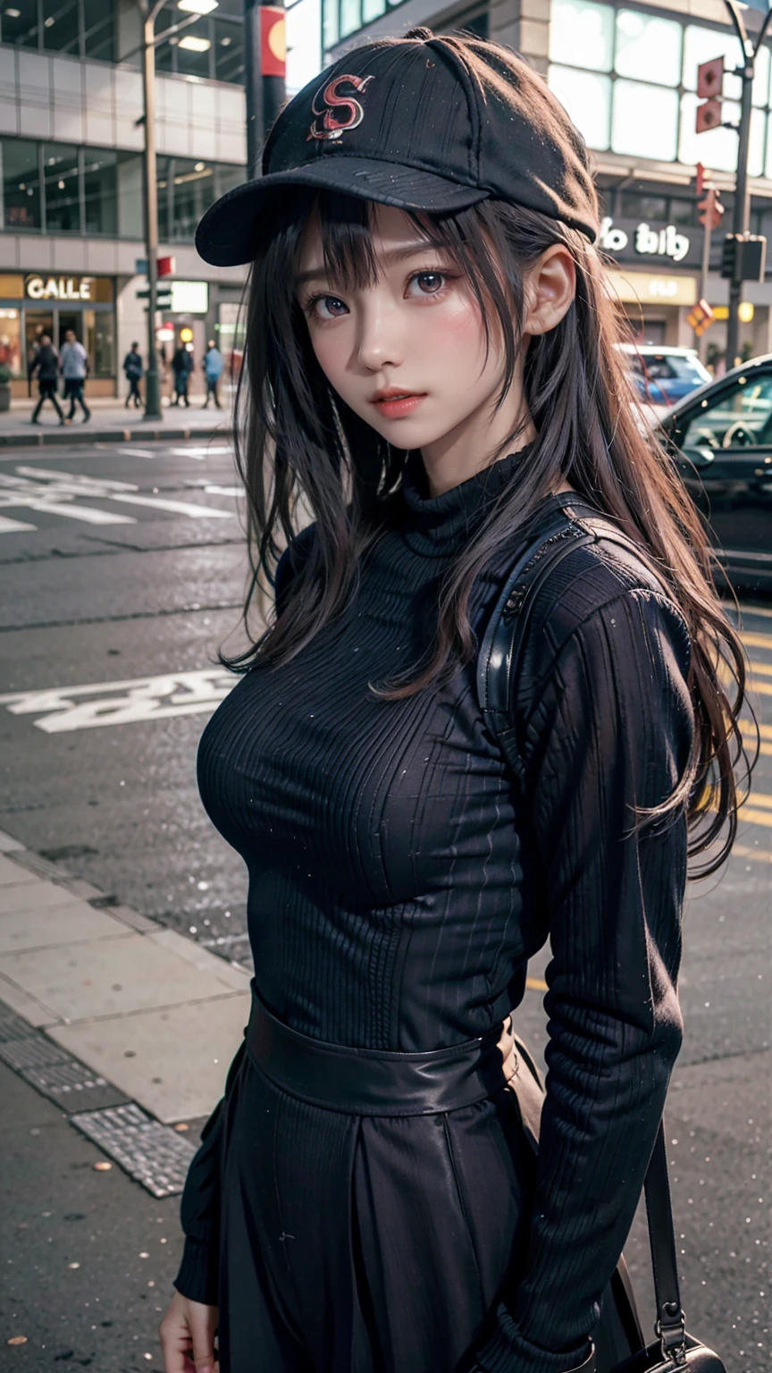 Street Styleの、Cute outfits（Street Style）、Wearing a baseball cap、Sparkling eyes、Slender、Small Tits