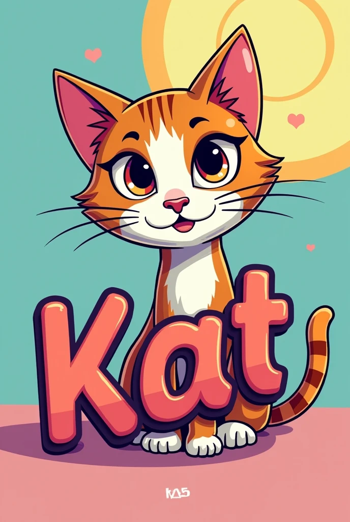 Create a signature for promotion under the name kat and have a cat for example that is y2k type