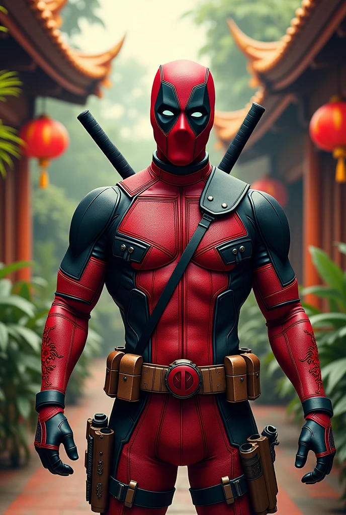 Deadpool in Thai style suit