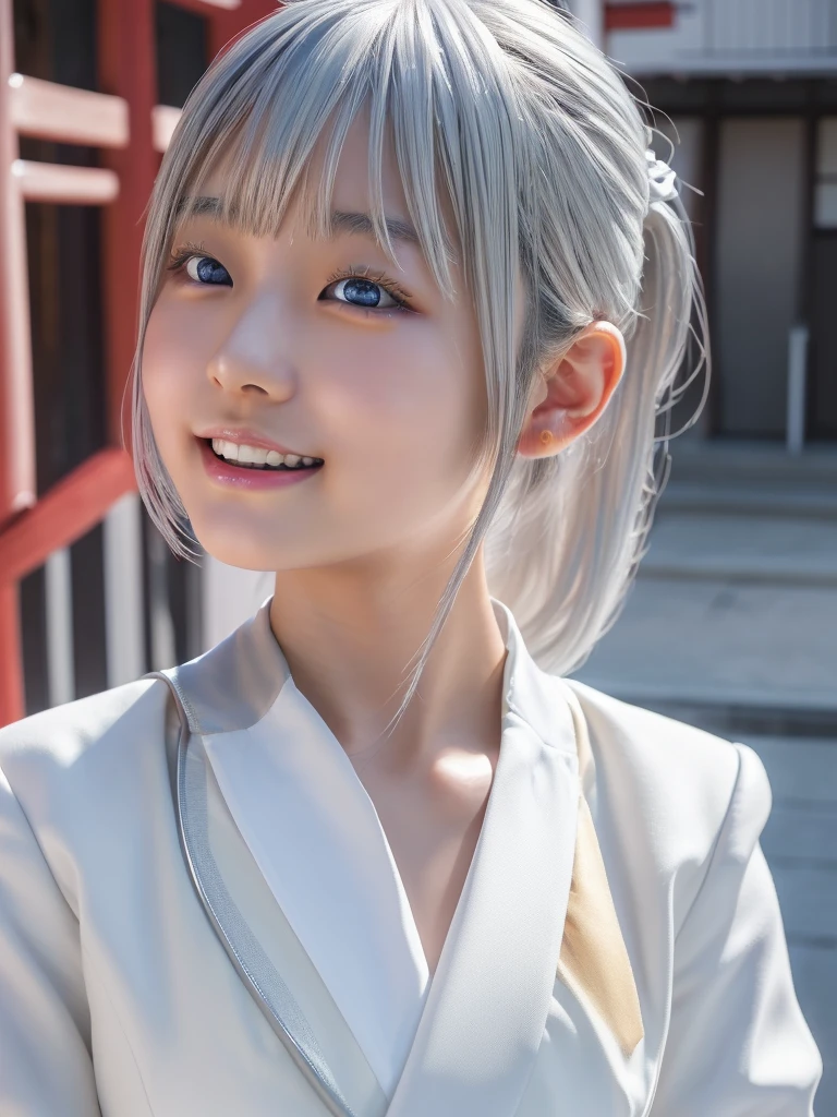 NSFW,Correct human anatomy、(a ultra cute beautiful Japanese girl wearing highschool white uniform:1.75),(charming smile:1.25),large clear light blue eyes,droppy eyes,balanced eyes,transparent white skin,(silver hair:1.5),photorealistic, 8k, ultra-detailed, masterpiece, realistic, vivid colors, beautiful detailed eyes, beautiful detailed lips, extremely detailed face, intricate details, hyper realistic, cinematic lighting, dramatic shadows, stunning composition, intense atmosphere, highly detailed skin, exquisite facial features, volumetric lighting, raytraced global illumination, physically-based rendering, professional digital art,high resolution fix,(sexual climax:1.5)