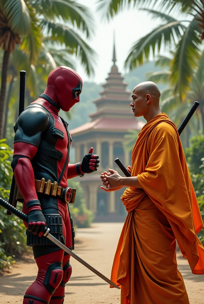 Deadpool vs Thai monk