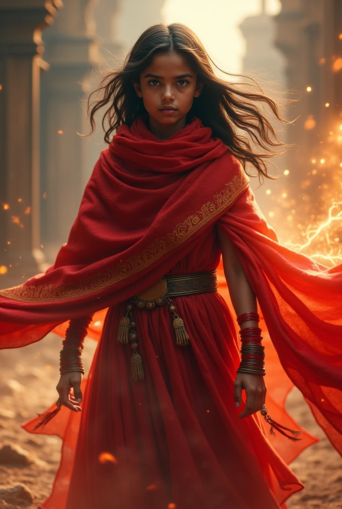 Indian Girl withredpatiyalashut with power I will eliminate all the enemies use my strength to heal the girls who have suffered because of this
