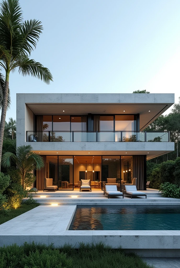 Exterior  design , Contemporary residence , in Brazil , ultra realisitic , 4K , High-resolution rendering 