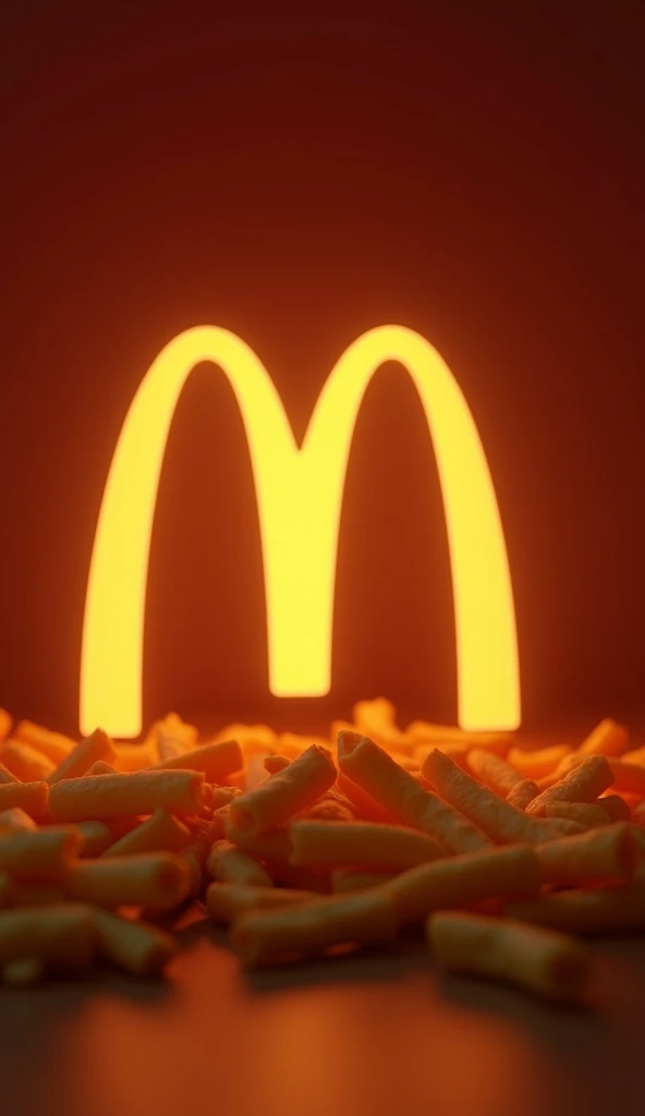 (masterpiece, best quality:1.2), (detailed, hyper-detailed, 8K HD, ultra-realistic:1.3), a scene where the "Wack" logo appears prominently on the screen. The "W" is emphasized, with a subtle silhouette of fries in the background. The overall design is simple, yet the logo and fries are visually striking. The warm lighting illuminates the scene, with the background kept minimal to allow the silhouette of the fries to softly stand out. The image is rendered in ultra-high resolution, RAW photo quality, capturing every detail with sharp clarity.
