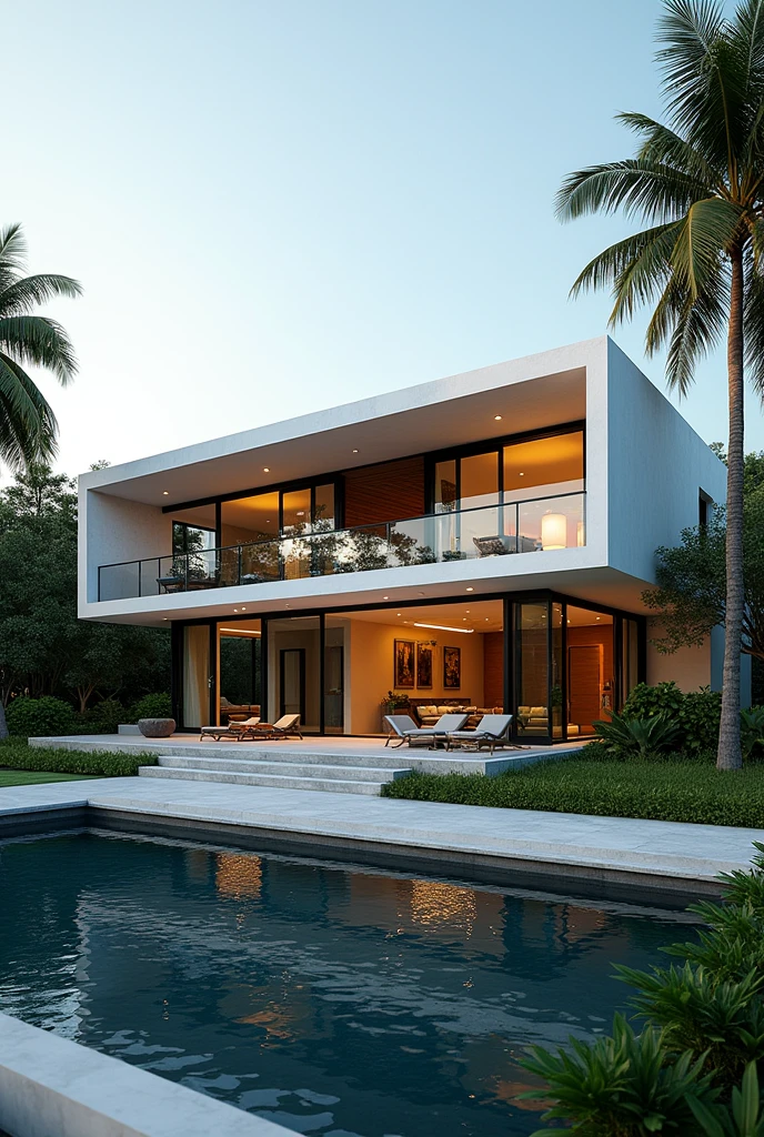 Exterior design , Contemporary residence , in Brazil , ultra realisitic , 4K , High-resolution rendering