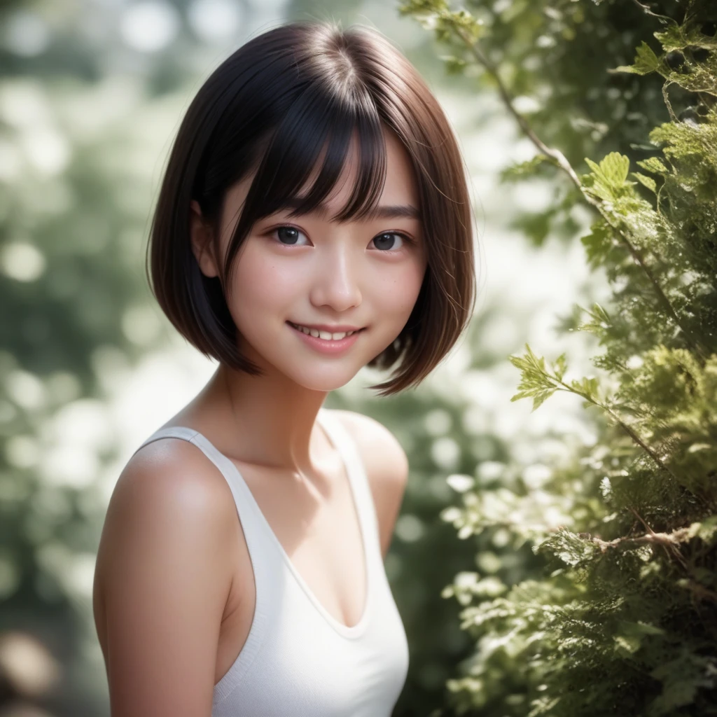 score_9, score_8_up, score_7_up,(Best quality:1.0),(masterpiece:1.0),photorealism, realistic, photorealistic, Beautiful Adolescent, break, ,1girl, tomboy, , cute face, short hair, bob cut, (black hair:1.1), (black eyes) ,(japanese:1.2),(small breasts:1.1), beautiful Detailed (well-shaped) breasts,slender, shorts, smile, (Detailed Lighting), (Detailed background), outdoors, BREAK ,,super detailed skin,shiny skin,very high resolution, very aesthetic, Best sexual lighting powered by famous artist, 8k, 16k, sexual photo, photoshop_(medium),best photo 8k konachan wallpaper,,UHD Picture,uncensored,