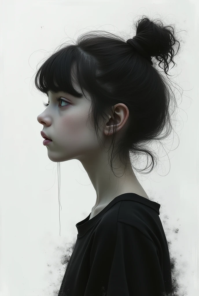 , (work of art:1.3), ((better_品質)), (absurderes), 1 girl, portraite, Simpler_fund, blackw_fund,