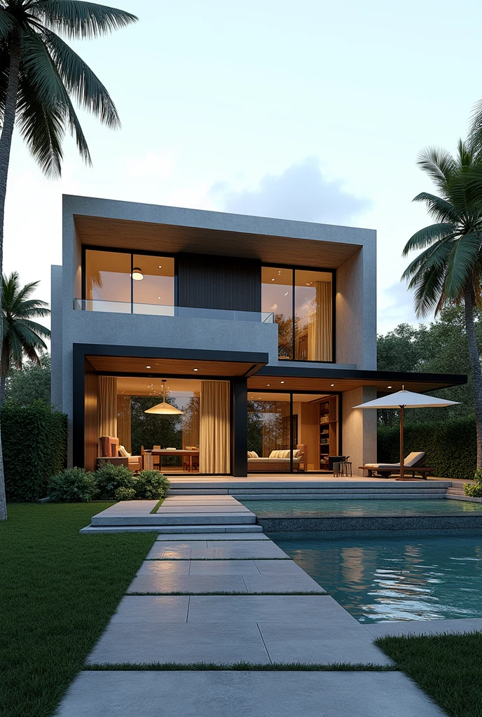 Exterior design , Contemporary residence , in Brazil , ultra realisitic , 4K , High-resolution rendering