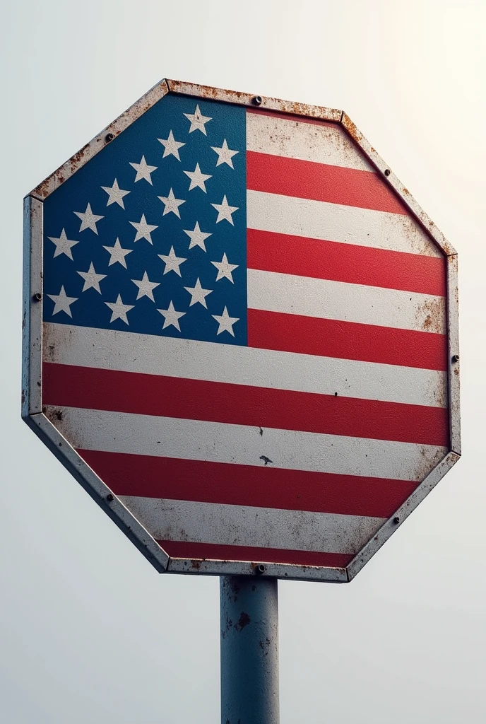 Sanction sign with American flag