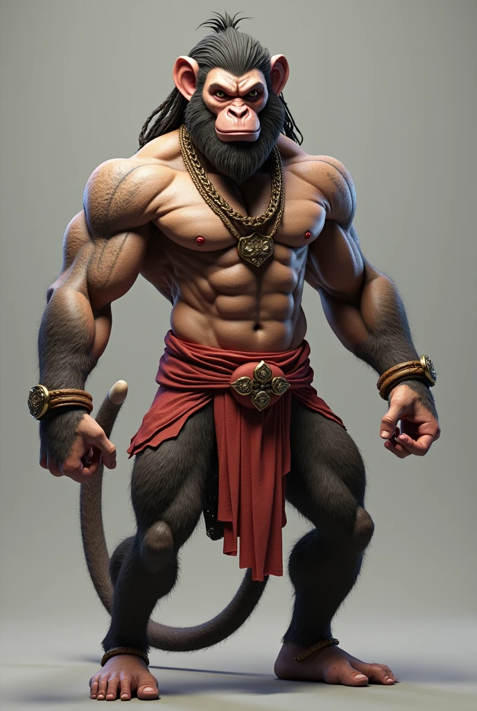 Hanuman with body builder center image real hanuman face
