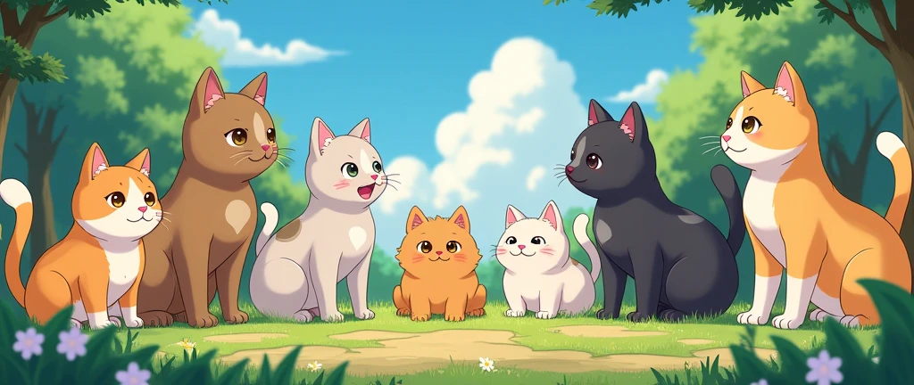 Anime ,masterpiece,best quality, Kawaii Cats, Studio Ghibli Inspired