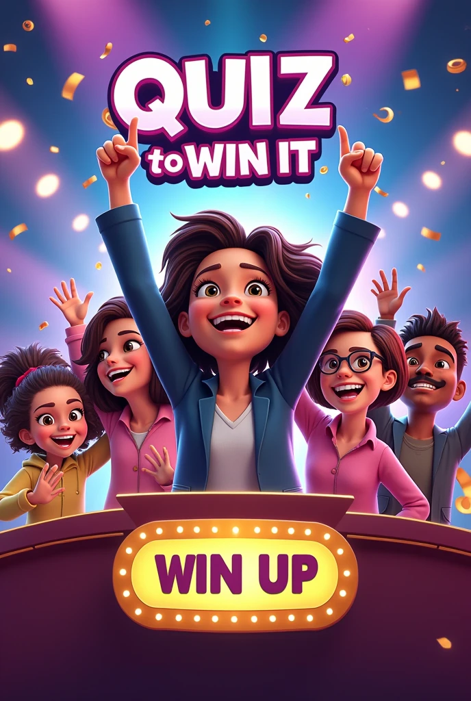 Picture Advertisement for a trivia game called "Quiz to Win It"